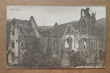 Ansichtskarte Foto AK Metzeral Matzeral Elsass 1914-1918 ausgebrannte Kirche Ruine Weltkrieg Ortsansicht Frankreich France 68 Haut Rhin
